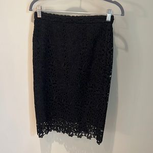 Beautiful Black Lace JCrew Pencil Skirt